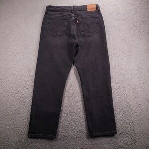 LEVIS 501 Jeans Size‎ 32 Straight Leg Button Fly Black Premium Denim 32x28